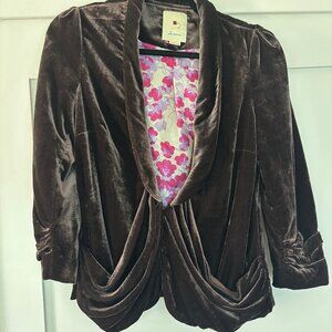 Brown Velvet Elevenses Jacket, Size 2